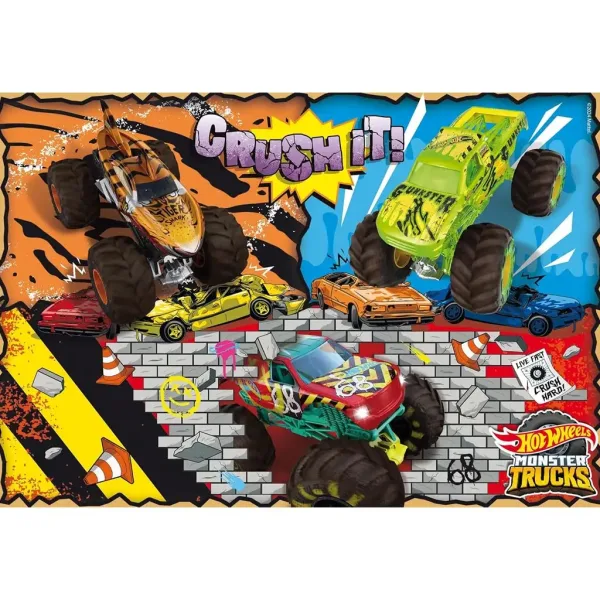 Hot Wheels Monster Trucks 2 x 60-teiliges Maxi-Bodenpuzzle 50x35 cm – Lisciani Bild 2