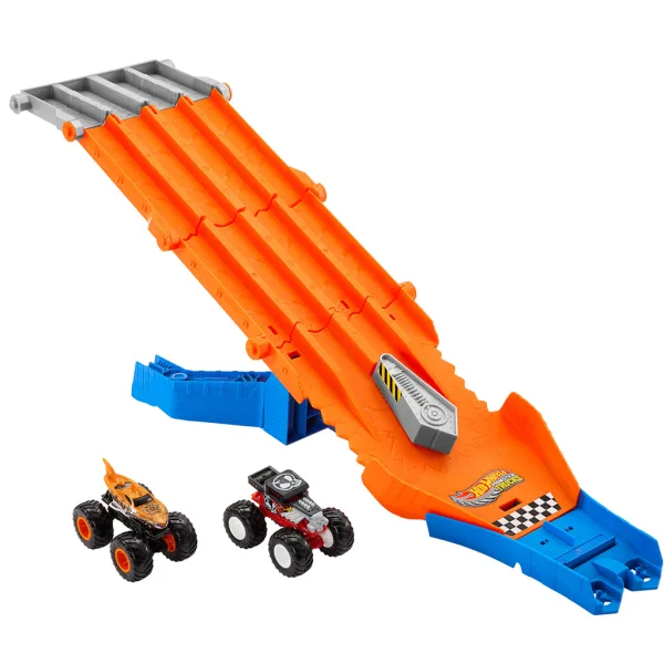 Hot Wheels Monster Trucks: Verfolgungsbahnset mit 2 kleinen Autos - Mattel Bild 2