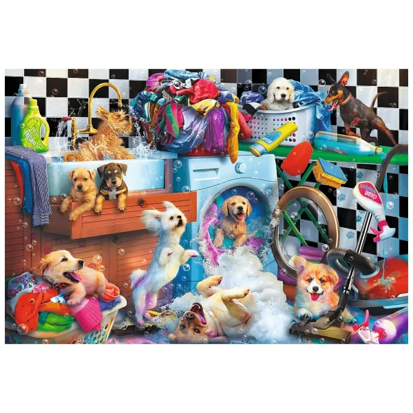 Hunde in der Waschküche 1500 Teile Puzzle - Trefl Bild 2