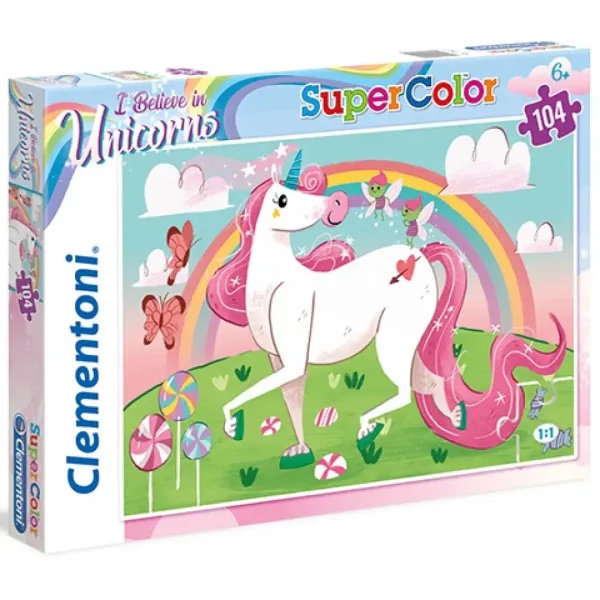 Ich glaube an Einhörner Supercolor Puzzle 104 Teile - Clementoni Bild 1