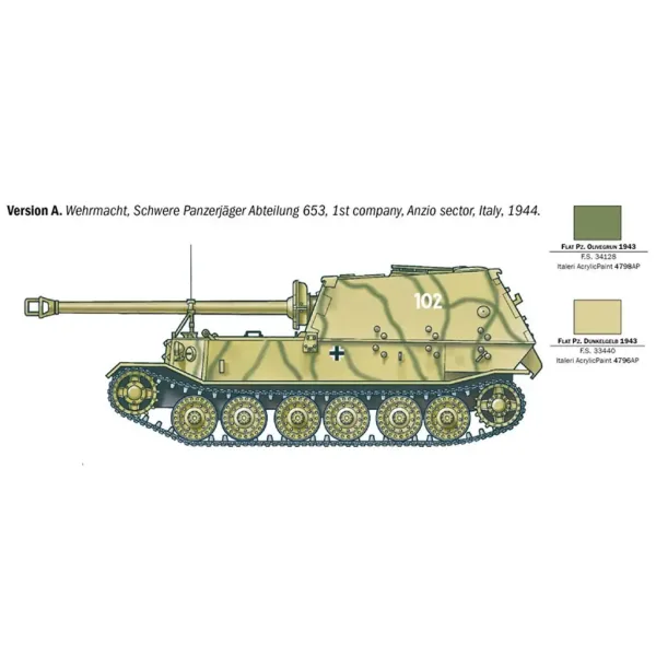 Italeri: 1/35 Sd.Kfz. 184 Elefant Jagdpanzer Modellbausatz Bild 3