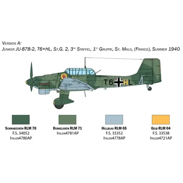 Italeri 1/48 Junkers Ju 87B Stuka Flugzeugmodell Bild 3