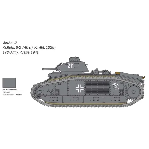 Italeri 1/56 Char B1 Bis Panzerbausatz Bild 4