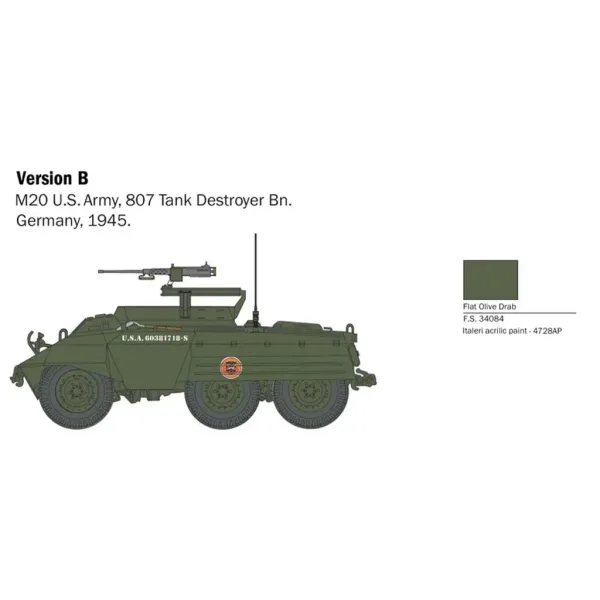 Italeri 1/56 M8/M20 Panzer Modellbausatz Bild 4