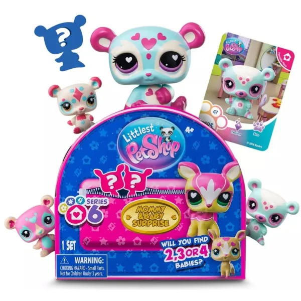 Littlest Pet Shop Überraschungs Mama und Baby Figuren Set 6. Serie 1 Stück Bild 2