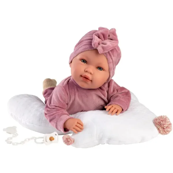 Llorens: Mimi Llorana 42cm Puppe mit Sound, mit Bärenoverall und Kissen Bild 2