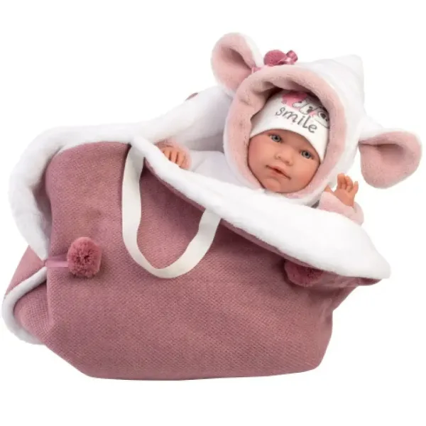 Llorens: Mimi Llorana 42cm weinende Neugeborenenpuppe mit Tragekorb Bild 1