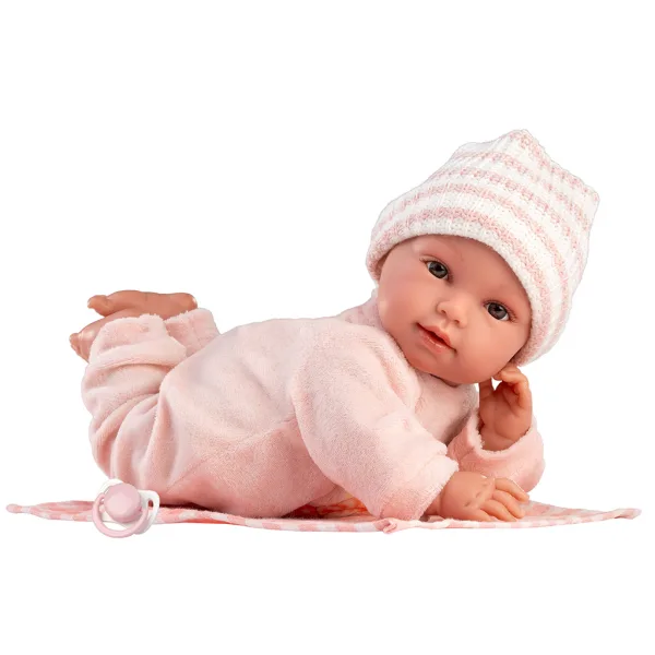 Llorens: Olivia 38cm große weinende Puppe mit kariertem Decke Bild 3