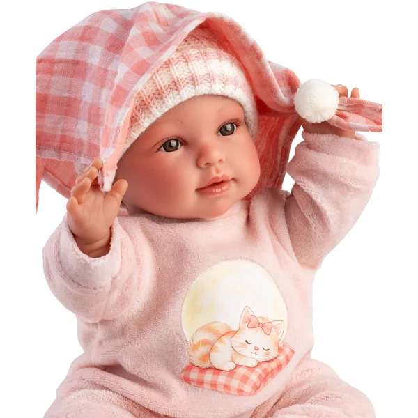 Llorens: Olivia 38cm große weinende Puppe mit kariertem Decke Bild 4