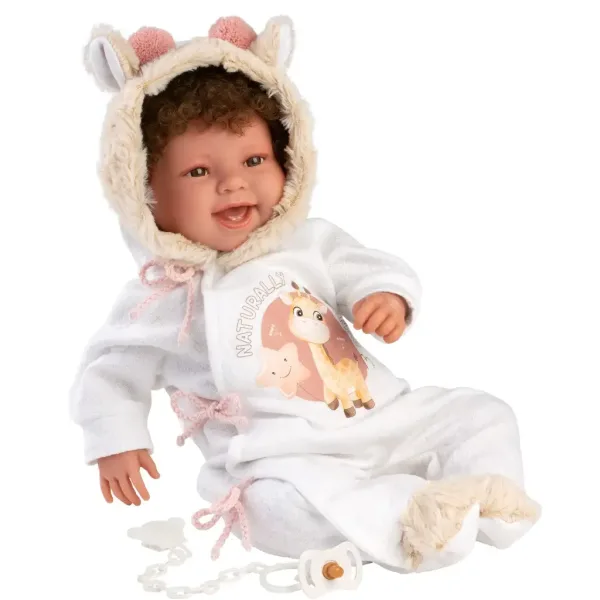 Llorens: Tala Sonrisas 44cm Neugeborenes Baby mit Geräusch in Giraffenkleidung Bild 2
