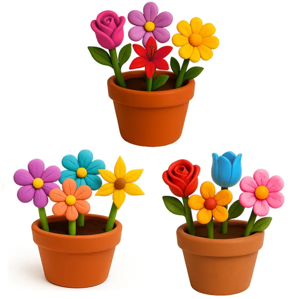 Lufttrocknender Knetmasse Blumenbastelset in verschiedenen Varianten 1 Stück Bild 3