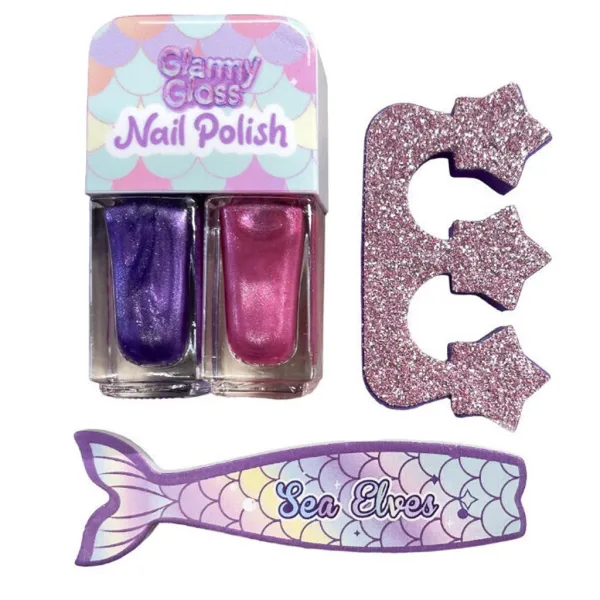 Luna: Glammy Gloss – Meerjungfrau Nagellackset mit 2 Nagellacken und Zubehör Bild 2