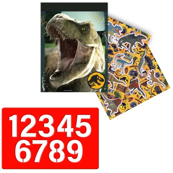 Luna: Jurassic World Malset mit Schablone und Aufkleber 54x47cm Bild 3