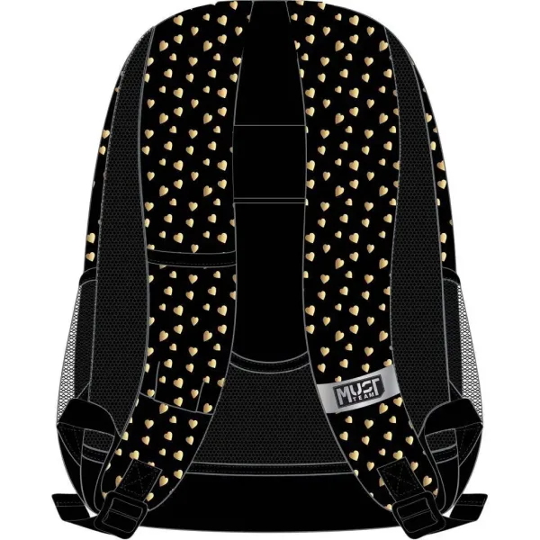 Luna: Must schwarzer Rucksack mit Schmetterlingen, 3 Fächer, 32x18x43cm Bild 2