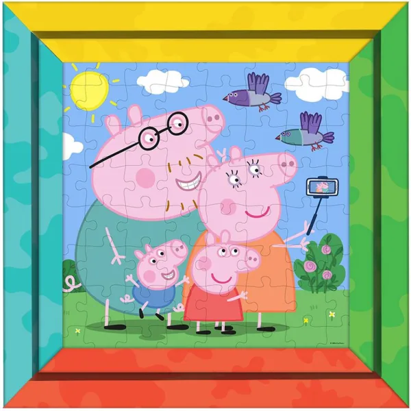 Luna: Peppa Wutz 2-in-1 64-teiliges ausmalbares Puzzle mit Rahmen Bild 2
