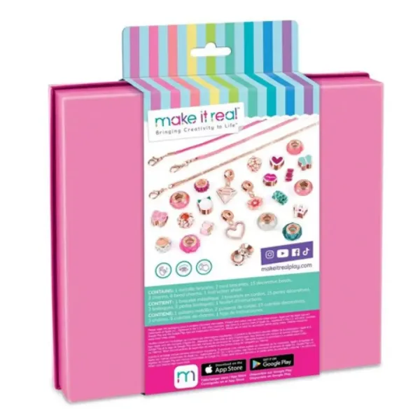 Make it Real: Kristall Medaillon Armbänder Pink Bild 2