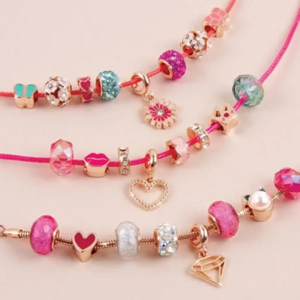 Make it Real: Kristall Medaillon Armbänder Pink Bild 4