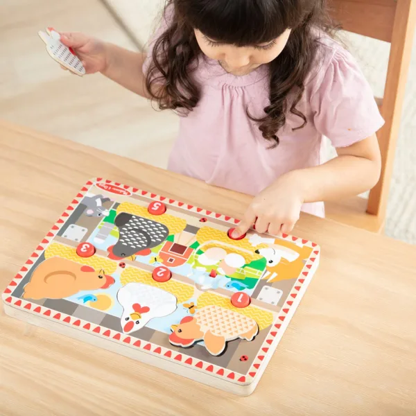 Melissa&Doug Push to Pop Puzzle – Glückliche Hühner Holz Entwicklungs Puzzle - Spin Master Bild 2