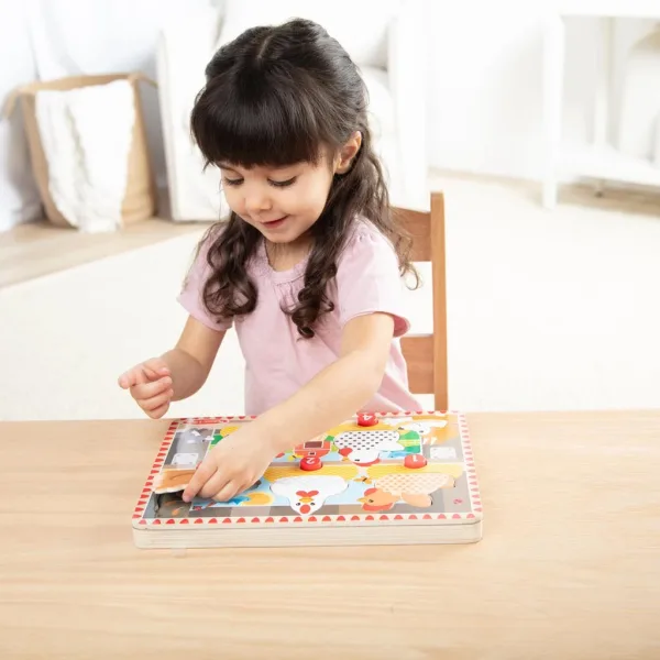 Melissa&Doug Push to Pop Puzzle – Glückliche Hühner Holz Entwicklungs Puzzle - Spin Master Bild 4