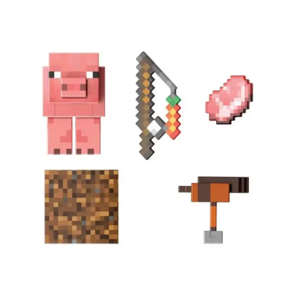 Minecraft: Diamant-Level - Schwein Figur - Mattel Bild 2