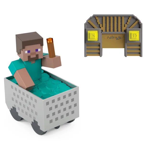 Minecraft RC Fernbedienung Bergbauwagen mit Steve Figur – Mattel Bild 2