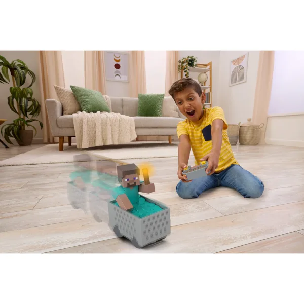 Minecraft RC Fernbedienung Bergbauwagen mit Steve Figur – Mattel Bild 3