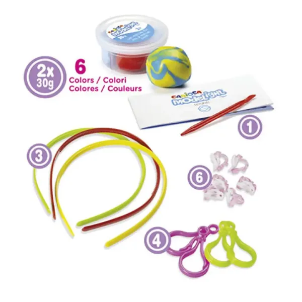Modelight Bijoux Knetmasse-Set zur Herstellung von Ohrringen und Haarreif - Carioca Bild 2