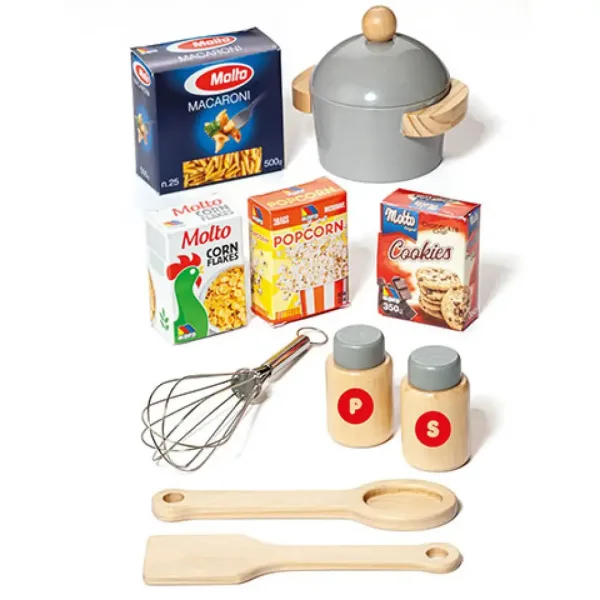 Molto: Nature Große Spielküche Holzspielset mit 10 Zubehörteilen Bild 2