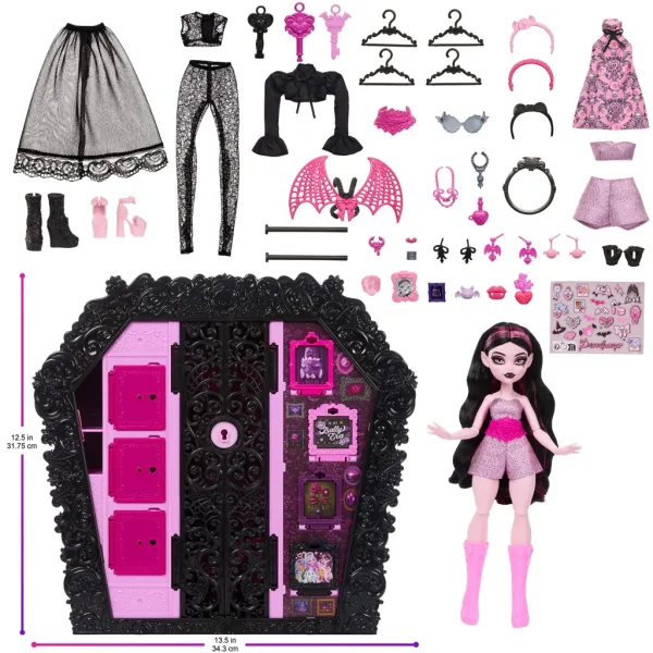 Monster High Gruselige Mode Kleiderschrank mit Draculaura Puppe - Mattel Bild 6