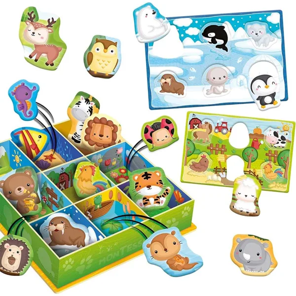 Montessori: Fröhliche Tiere Spielesammlung, 67-teiliges Set - Lisciani Bild 2