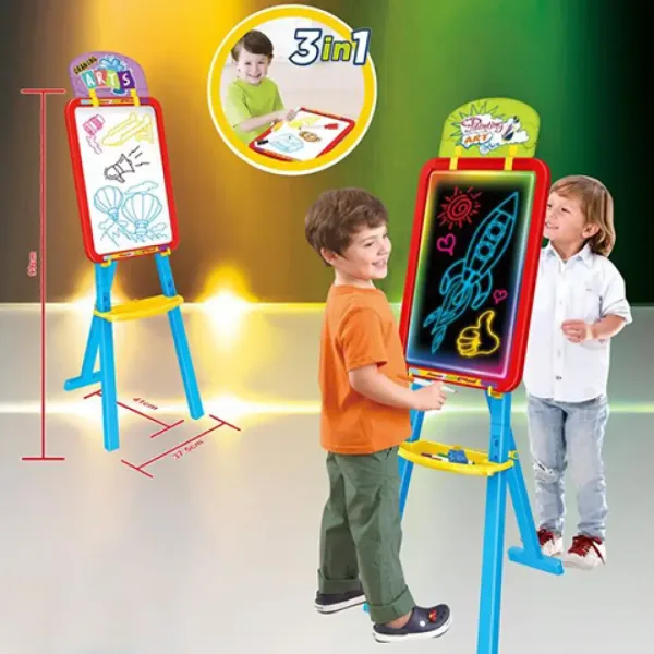 Multifunktionales 3-in-1-Zeichenbrett mit LED-Hintergrundbeleuchtung in Jungenfarbe Bild 2