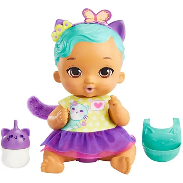 My Garden Baby: Süßes Baby Pflege - Türkis Katzenbaby 30cm - Mattel Bild 2
