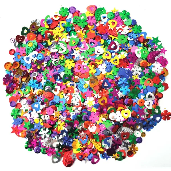 PlayBox: Buntes Paillettenpaket in verschiedenen Farben, Größen und Formen, 100g-Packung Bild 1