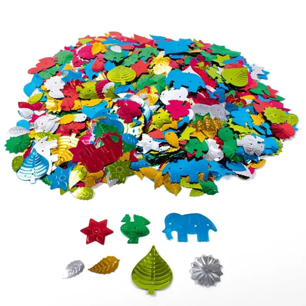 PlayBox: Große bunte Pailletten in verschiedenen Farben, Größen und Formen 1,5cm-4cm 100g-Packung Bild 1