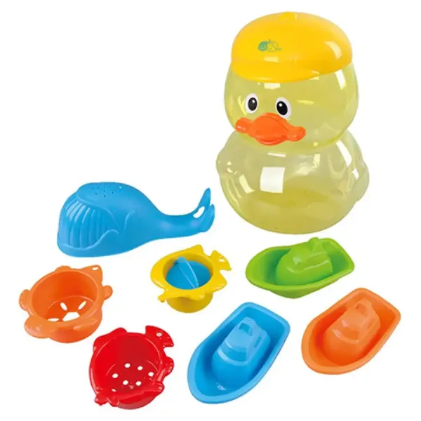Playgo: Baby-Badespielzeug-Set in Entenform-Aufbewahrung, 8-teiliges Set Bild 2