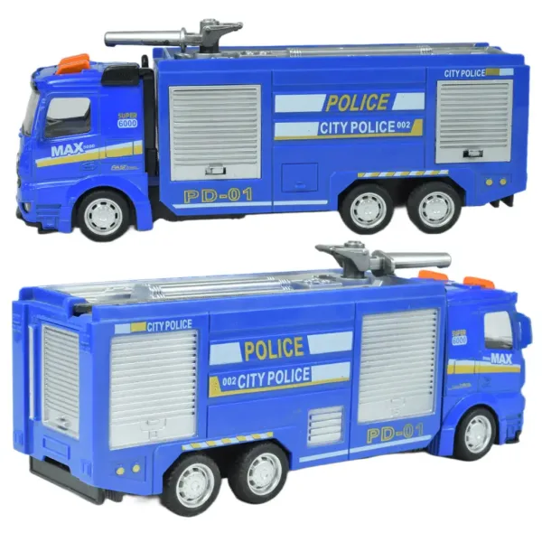 Polizeiautos: Schwungrad-Polizeilastwagen in verschiedenen Ausführungen 19cm Bild 3