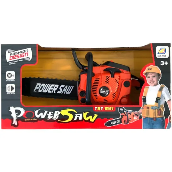 Power Saw elektronische Kettensäge mit Licht und Ton in orangefarbener Farbe Bild 1