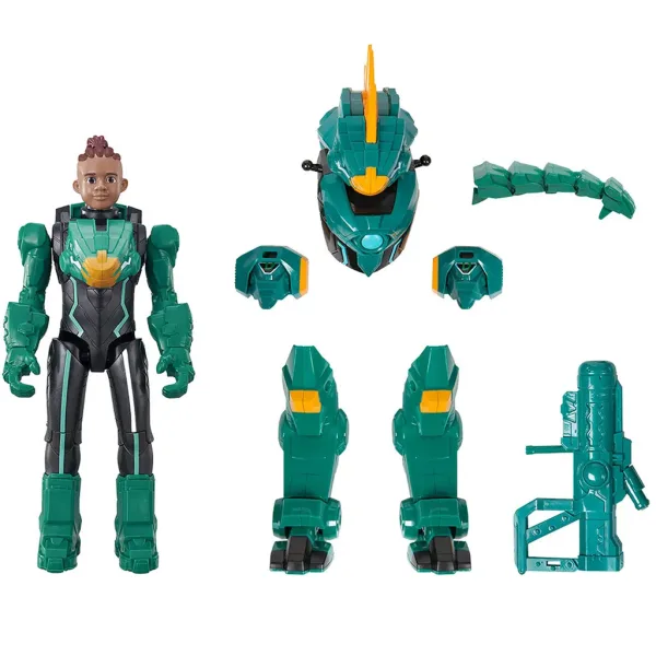 Quantum Heroes: Dinoster Oz Actionfigur mit grüner Rüstung 20 cm Bild 2