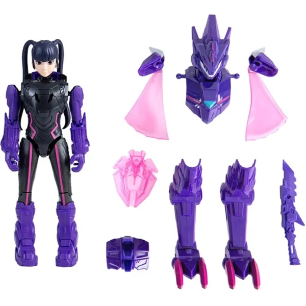 Quantum Heroes: Dinoster Trina Actionfigur mit lila Rüstung 20 cm Bild 2