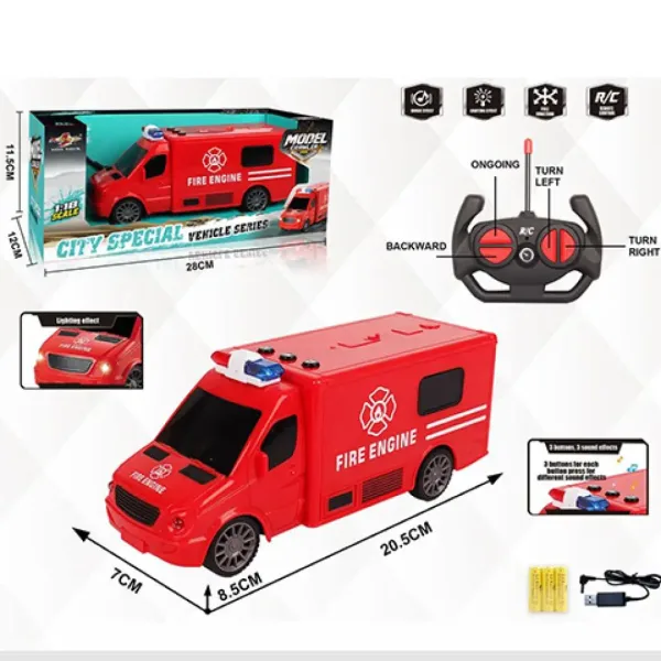 RC ferngesteuerter Feuerwehrbus mit Licht- und Soundeffekten 1:18 Maßstab 20cm Bild 5