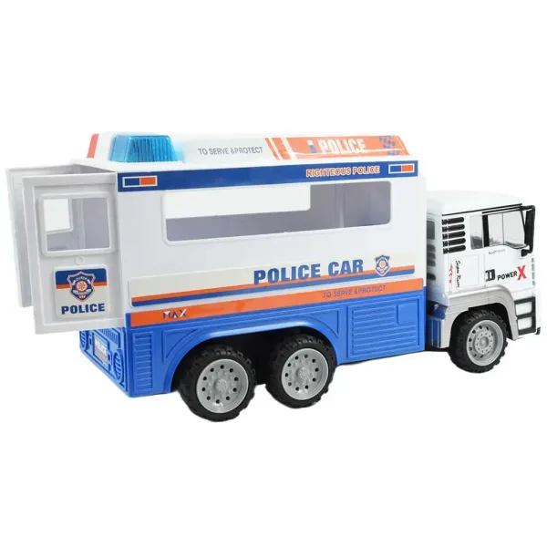 RC ferngesteuerter Polizeilastwagen mit Metallkabine und Lichteffekten 27MHz 1/12 Maßstab 32cm Bild 2