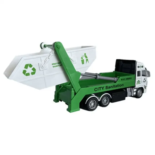 RC-Fernsteuerbarer Müll- oder Containertransporter mit Licht 27MHz 1/36 20cm in zwei Varianten Bild 3
