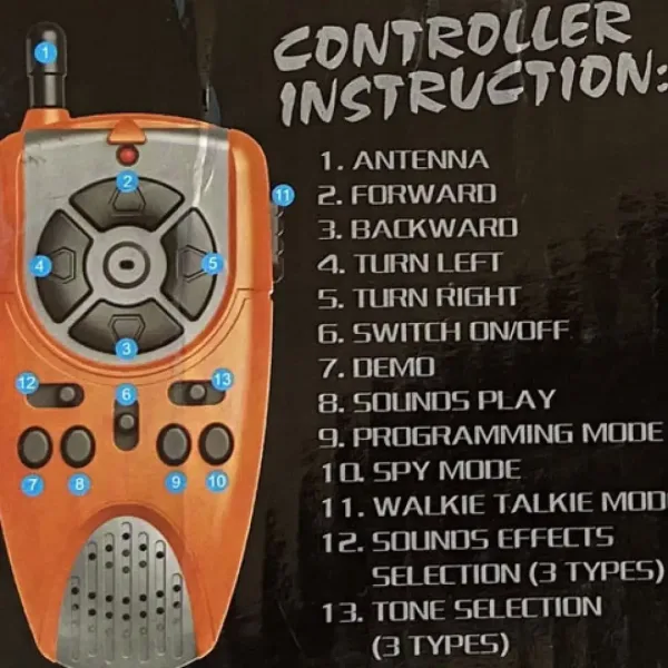Interaktiver RC-TalkBot-Roboter mit Walkie-Talkie-Betriebsmodus in Orange, 2,4 GHz Bild 8