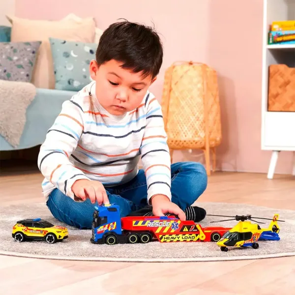 Rettungslastwagen mit Hubschrauber und Auto - Dickie Toys Bild 4