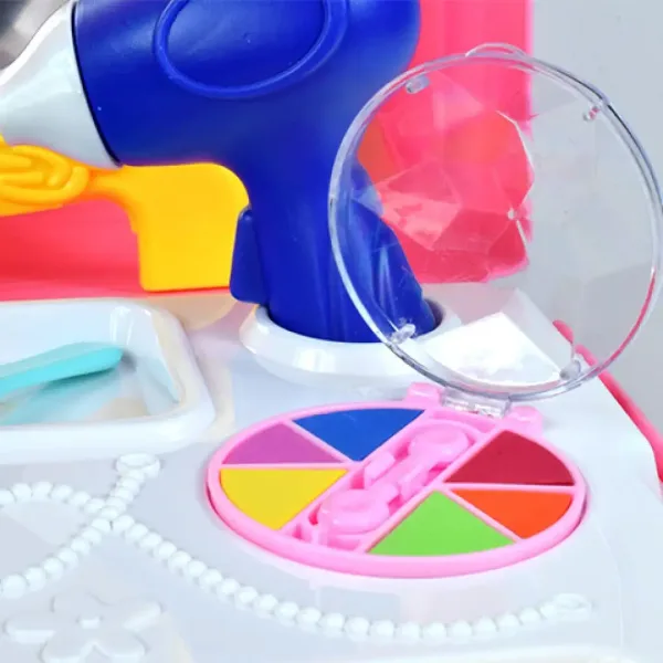 Rosa Schönheitset im Rucksack mit Spielschminke, Spiegel und Zubehör Bild 4
