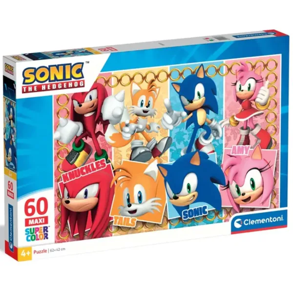 Sonic und seine Freunde 60-teiliges maxi supercolor Puzzle - Clementoni Bild 1