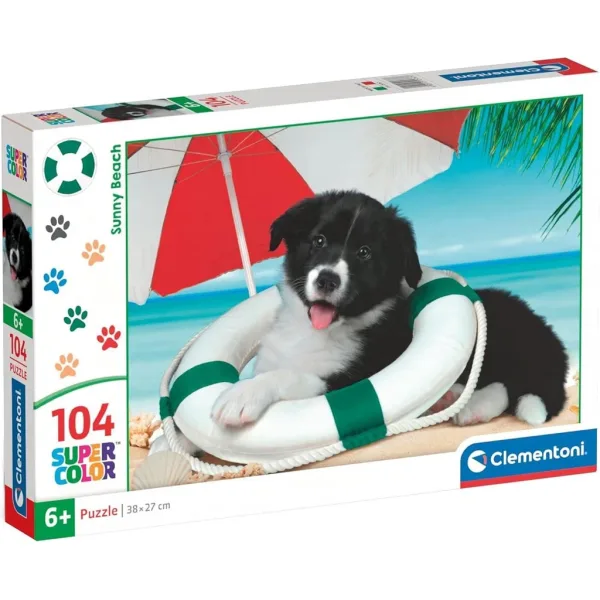 Sonnenbadender Hund 104-teiliges Super Color Puzzle - Clementoni Bild 1