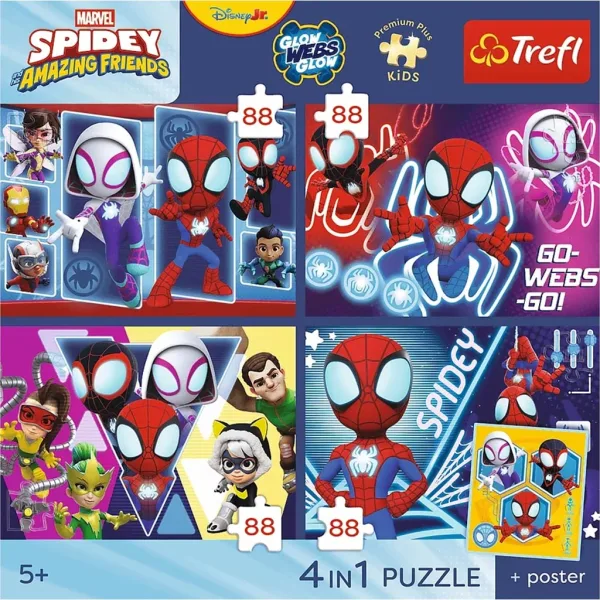 Spidey und seine Freunde - 4 x 88 Teile Premium Plus Kids Puzzle - Trefl Bild 2