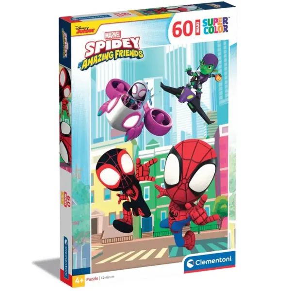 Spidey und seine wunderbaren Freunde 60-teiliges Maxi Supercolor Puzzle - Clementoni Bild 1