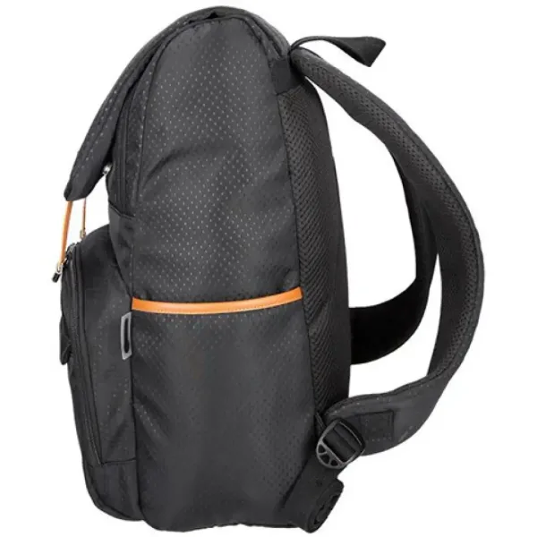 Spirit: Schwarzer gemusterter Rucksack mit hautfarbenen Riemen 47x33x17cm Bild 2